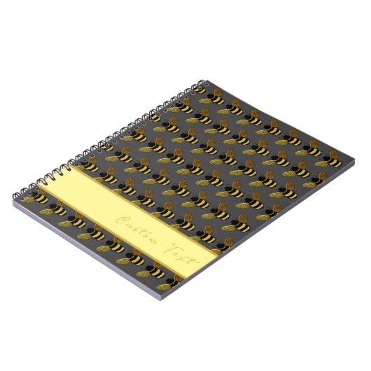 BUMBLEBEE PATTERN GOLD BLACK BEK ON GRAY BROWN NOTIZBLOCK (Linke Seite)