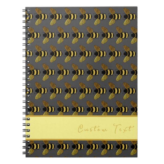 BUMBLEBEE PATTERN GOLD BLACK BEK ON GRAY BROWN NOTIZBLOCK (Vorderseite)