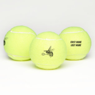 Bumblebee-Tennisspieler mit Text-Tennisball Tennisbälle