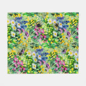 BUMBLEBEE und Blume Fleecedecke (Vorderseite (Horizontal))
