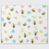 Bumblebee Yellow Black Bumble Bee Colorful Geschenkpapier (Flach)