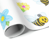 Bumblebee Yellow Black Bumble Bee Colorful Geschenkpapier (Rolleneckpunkt)