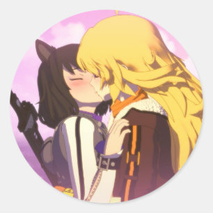 Bumbleby Kiss Yang Xiao Long und Blake Belladonna Runder Aufkleber