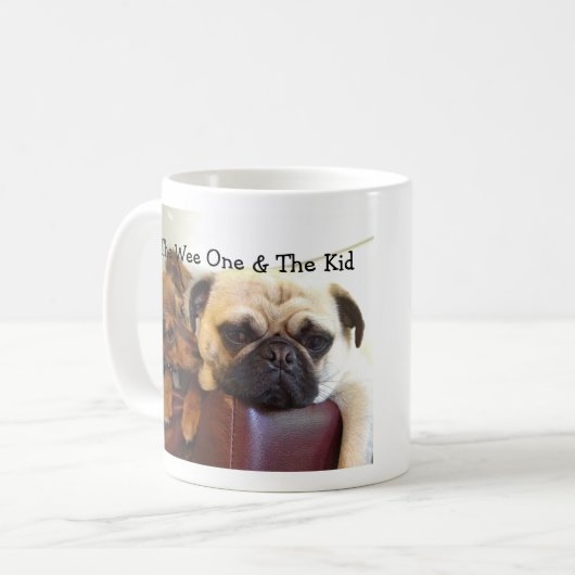 Bumblesnot Tasse: Was ist oben, Mops? Kaffeetasse (Vorderseite Links)