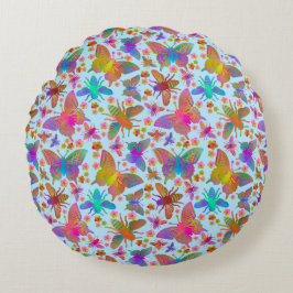 Bumbling Butterflies in Fresh Air DC Rundes Kissen