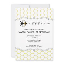 Bummel Biene Erster Geburtstag lädt EINE ein