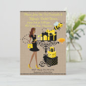 Bummel Bienencocktail Behalte Calm Brautparty Einl Einladung (Stehend Vorderseite)