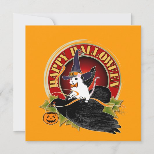 Bump in der Nacht weißes MauseHalloween (Vorderseite)