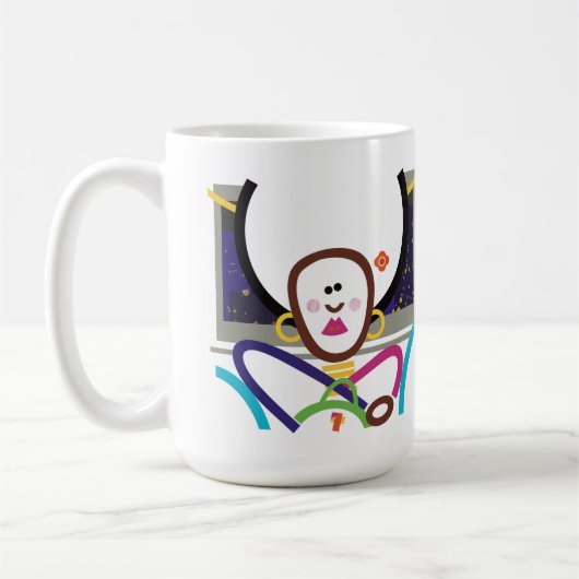 Bump in der Road Abstrakt Modern Art Retro Tasse (Links)