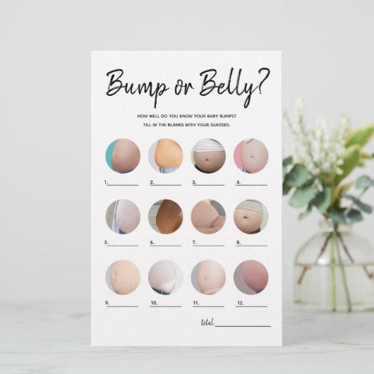 Bump or Beer Bly Minimalistisch Baby Showspiel (Stehend Vorderseite)