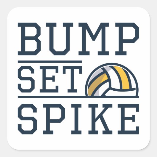 Bump Set Spike Quadratischer Aufkleber (Vorderseite)