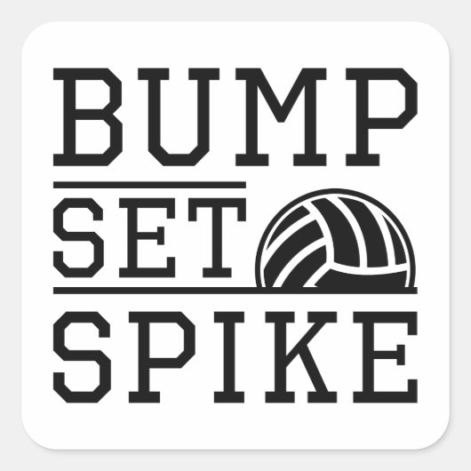 Bump Set Spike Quadratischer Aufkleber (Vorderseite)