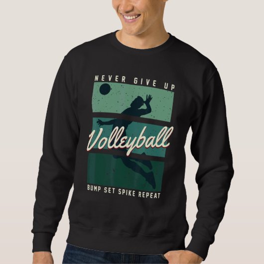 Bump Set Spike Repeat Player Coach Graphic Beach V Sweatshirt (Vorderseite)