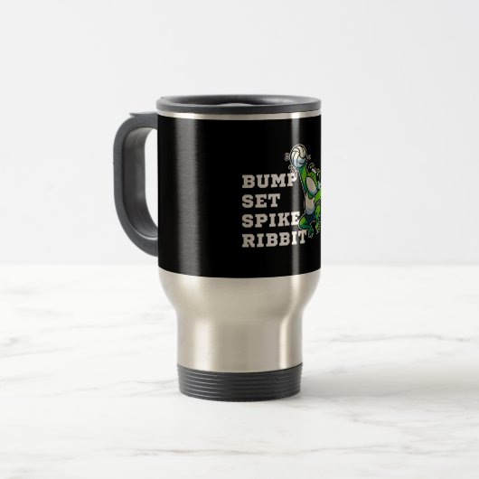 Bump, Set, Spike, Ribbit Reisebecher (Vorderseite Links)