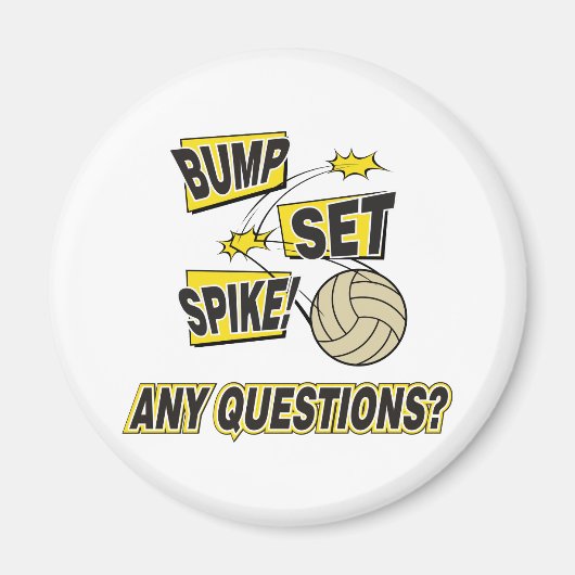 Bump Set Spike Volleyball Geschenk Magnet (Vorne)