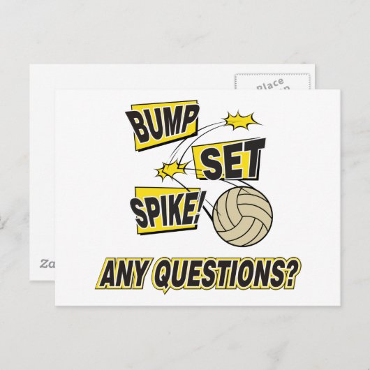 Bump Set Spike Volleyball Geschenk Postkarte (Vorne/Hinten)