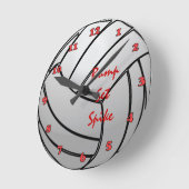 Bump Set Spike Volleyball mit Zahlen Runde Wanduhr (Winkel)