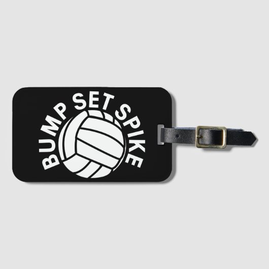Bump set spike volleyball team gepäckanhänger (Vorderseite (Horizontal))