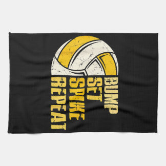 Bump Set Spike Wiederhole Volleyball Lustig Geschirrtuch