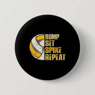Bump Set Spike Wiederholen Volleyball Spaß Button