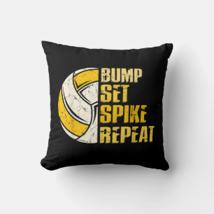 Bump Set Spike Wiederholen Volleyball Spaß Kissen