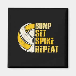Bump Set Spike Wiederholen Volleyball Spaß Magnet