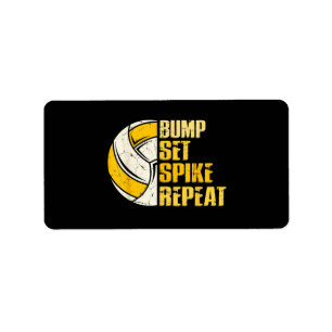 Bump Set Spike Wiederholung Volleyball Funny Funny Adressaufkleber