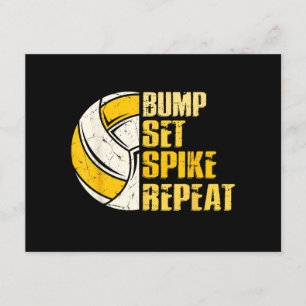 Bump Set Spike Wiederholung Volleyball Funny Funny Begleitkarte