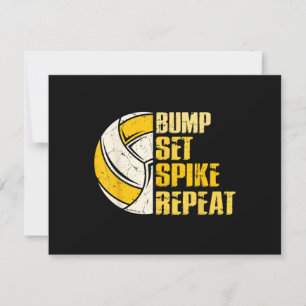 Bump Set Spike Wiederholung Volleyball Funny Funny Dankeskarte