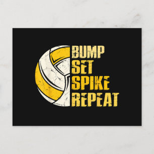 Bump Set Spike Wiederholung Volleyball Funny Funny Feiertagspostkarte