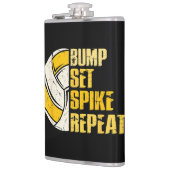 Bump Set Spike Wiederholung Volleyball Funny Funny Flachmann (Links)
