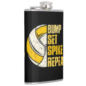 Bump Set Spike Wiederholung Volleyball Funny Funny Flachmann (Rechts)