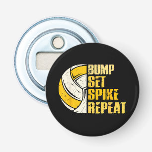 Bump Set Spike Wiederholung Volleyball Funny Funny Flaschenöffner