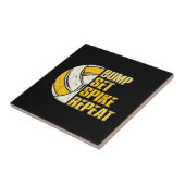 Bump Set Spike Wiederholung Volleyball Funny Funny Fliese (Seite)