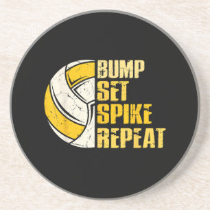 Bump Set Spike Wiederholung Volleyball Funny Funny Getränkeuntersetzer