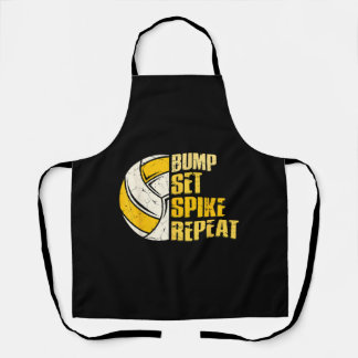 Bump Set Spike Wiederholung Volleyball Funny Funny Schürze