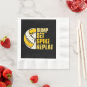 Bump Set Spike Wiederholung Volleyball Funny Funny Serviette (Beispiel)