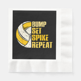 Bump Set Spike Wiederholung Volleyball Funny Funny Serviette