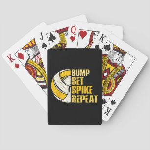 Bump Set Spike Wiederholung Volleyball Funny Funny Spielkarten