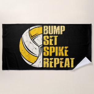 Bump Set Spike Wiederholung Volleyball Funny Funny Strandtuch
