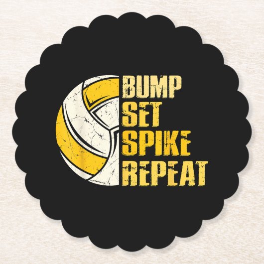 Bump Set Spike Wiederholung Volleyball Funny Funny Untersetzer (Vorderseite)