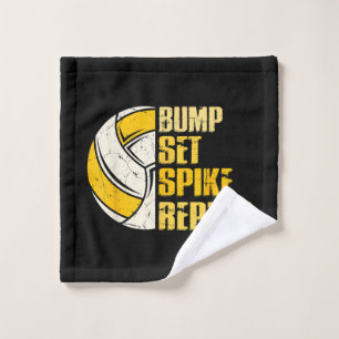 Bump Set Spike Wiederholung Volleyball Funny Funny Waschlappen