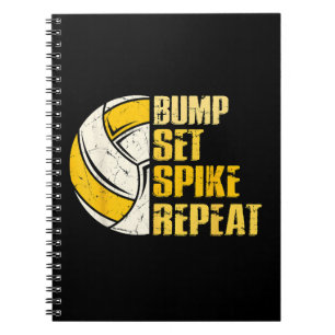Bump Set Spike Wiederholung Volleyball Lustig Notizblock