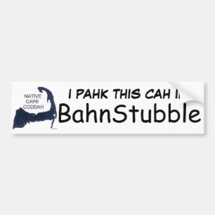 Bumpah Stickah- I PAHK DIESES CAH IN BahnStubble Autoaufkleber