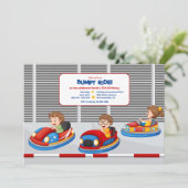 Bumper Cars Geburtstagsparty Einladung (Stehend Vorderseite)