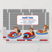 Bumper Cars Geburtstagsparty Einladung (Vorne/Hinten)