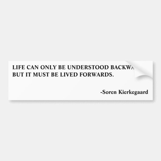 BUMPER-LIFE-KIERKEGAARD AUTOAUFKLEBER (Vorne)