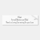 Bumper Sticker Adopt Cat Animal Shelters  Autoaufkleber (Vorne)