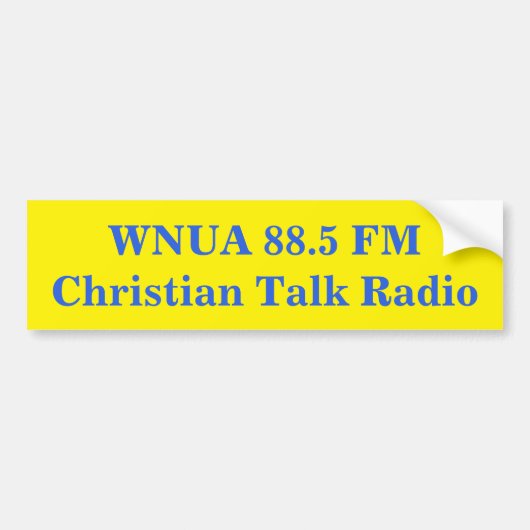 Bumper Sticker for WNUA 88.5 FM, Williamstown, KY Autoaufkleber (Vorne)