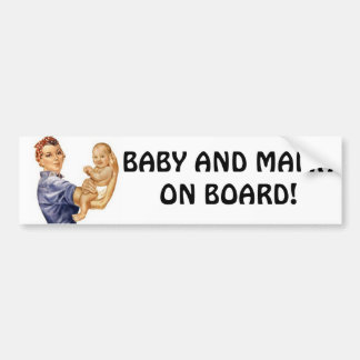 Bumper sticker rivet gal. BABY AND MAMA ON BOARD! Autoaufkleber